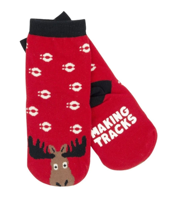 Kids Moose “Making Tracks” Grippy Socks - Jilly's Socks 'n Such