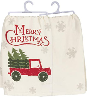 “Merry Christmas” Truck & Tree Kitchen Towel