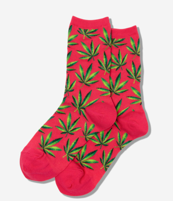 Women's Hot Pink Weed Marijuana Socks - Jilly's Socks 'n Such