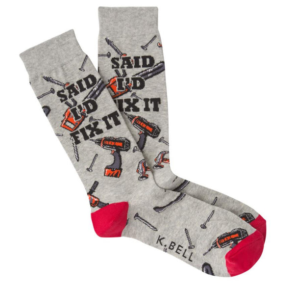 Men’s “Said I’d Fix It” Tool Socks - Jilly's Socks 'n Such