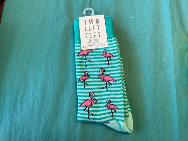 Men’s Stripe Flamingo Socks-“Funky Flamingo” - Jilly's Socks 'n Such
