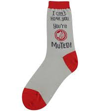 Men’s “You’re muted!” Socks - Jilly's Socks 'n Such