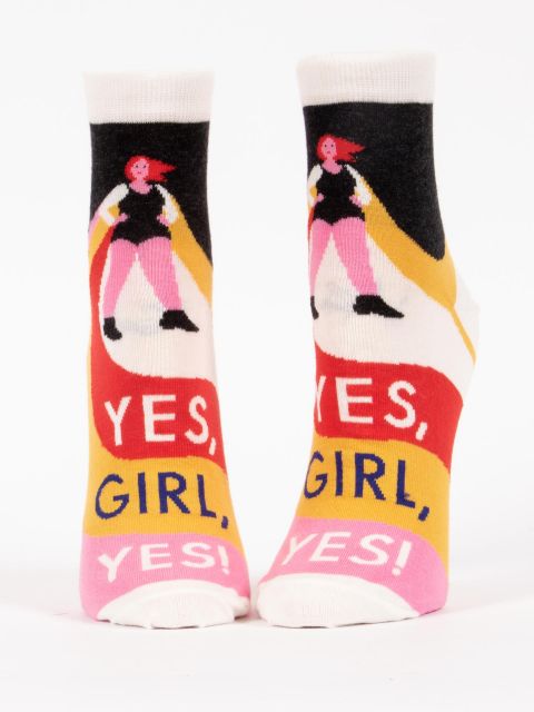 Women’s Ankle “Yes Girl, Yes!” Socks - Jilly's Socks 'n Such