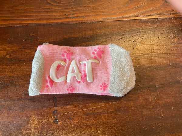 Women’s Pink Cat Fuzzy Gripper Socks - Jilly's Socks 'n Such