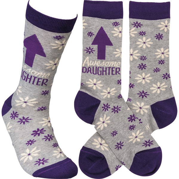 “Awesome Daughter” Socks - One Size - Jilly's Socks 'n Such