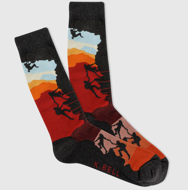 Men's Sunset Mountain Climber Socks - Jilly's Socks 'n Such