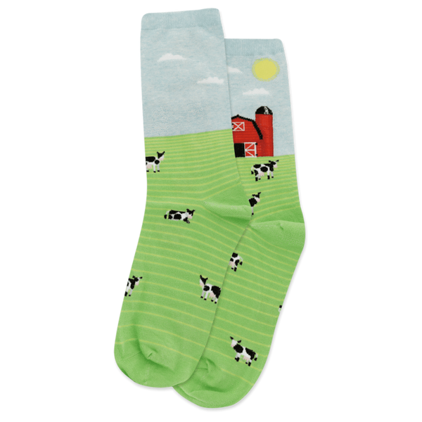 Women’s Cow on Farm Socks - Jilly's Socks 'n Such