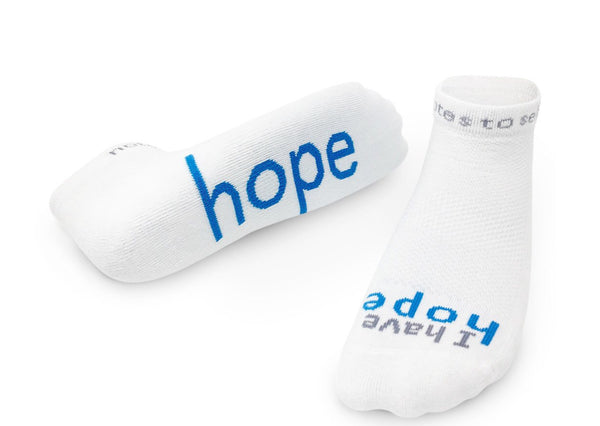 Notes to Self Socks “I Have Hope” White - Multiple Sizes - Jilly's Socks 'n Such
