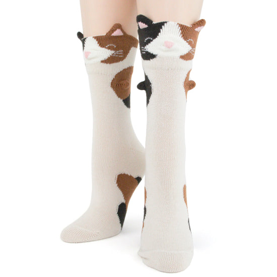 Kid’s 3-D Calico Cat Socks - Jilly's Socks 'n Such