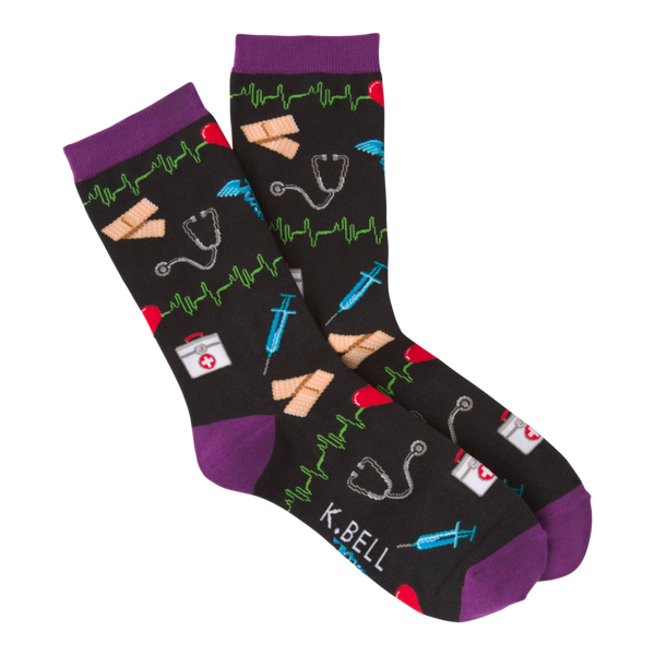 Women’s Black Doctor Socks - Jilly's Socks 'n Such