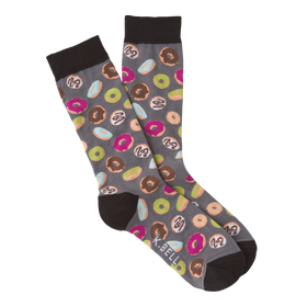 Men's Colorful Grey Donut Socks
