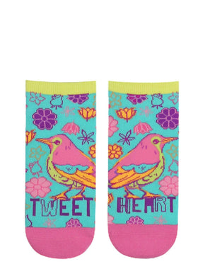 Women’s Ankle “Tweet Heart” Bird Socks