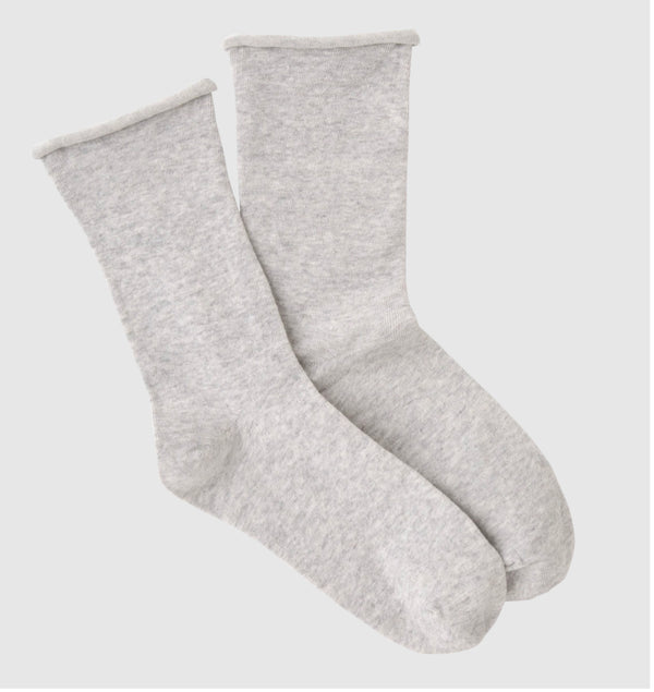 Women’s Everyday Basics Grey Roll Up Socks - Jilly's Socks 'n Such