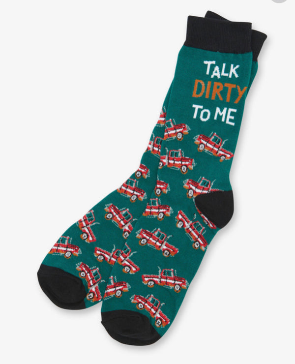 Men’s “Talk Dirty to me” Truck  Socks - Jilly's Socks 'n Such