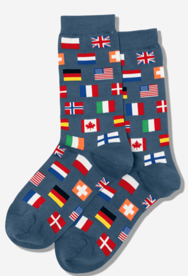 Women’s Flags Blue Socks SALE - Jilly's Socks 'n Such