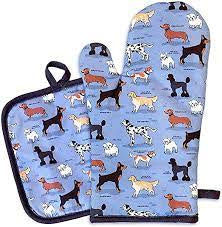 Dogs Oven Mitt & Pot Holder Set - Jilly's Socks 'n Such