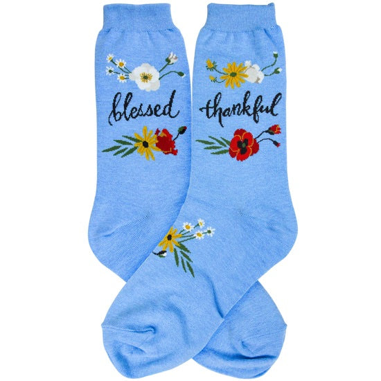 Women's Blessed Thankful Socks - Jilly's Socks 'n Such