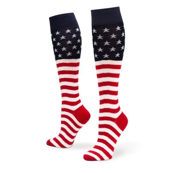 Knee High American Flag Socks - Jilly's Socks 'n Such
