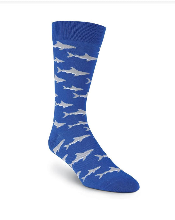 Men’s - Blue Shark Socks - Jilly's Socks 'n Such