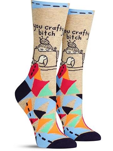 Women’s “You Crafty Bitch” Socks - Jilly's Socks 'n Such