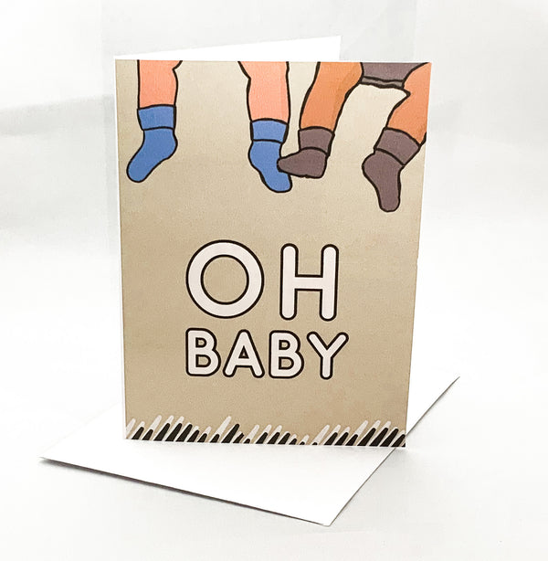 “Oh, Baby” Jilly’s Cards Greeting Card - Jilly's Socks 'n Such