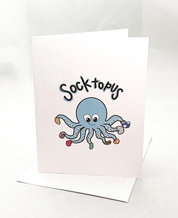 “Socktopus” Jilly’s Cards Greeting Cards - Jilly's Socks 'n Such