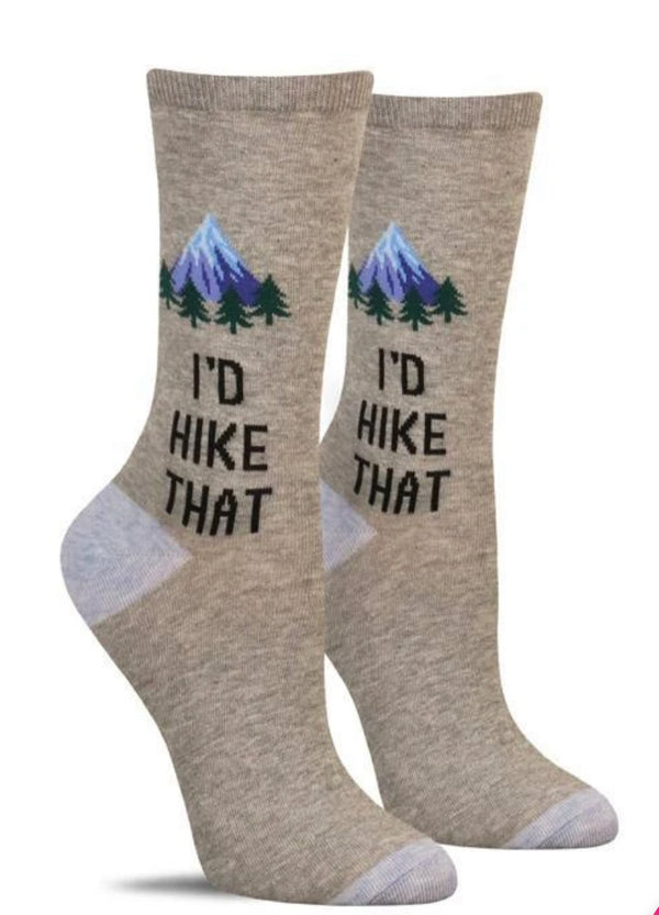 Women’s “I’d Hike That” Mountain Socks - Jilly's Socks 'n Such