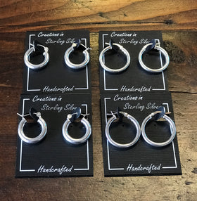 Sterling Silver Chunky Hoops