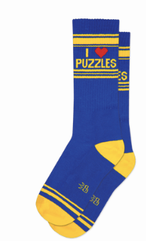 I ❤️ PUZZLES gym crew socks - Jilly's Socks 'n Such