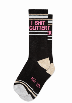 I SHIT GLITTER gym crew socks