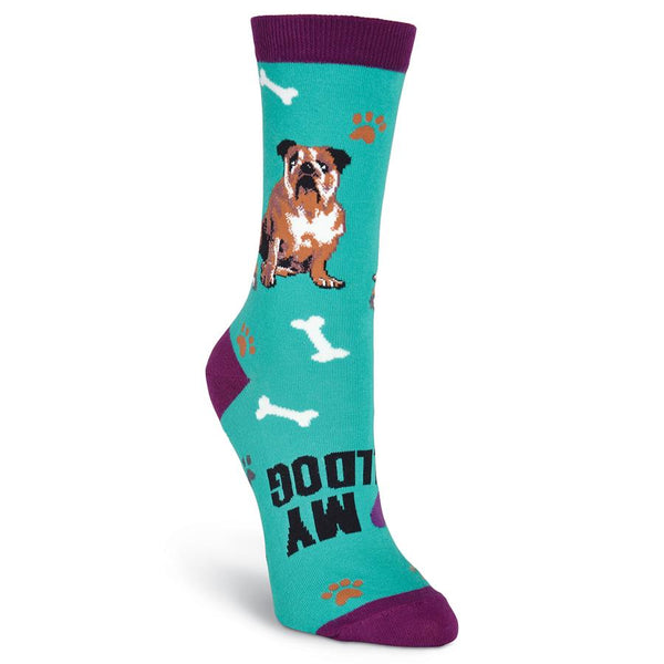 Women’s I Love my Bulldog Socks - Jilly's Socks 'n Such