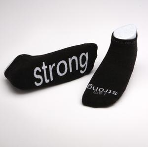 Notes to Self “I Am Strong” Black Socks - Multiple Sizes - Jilly's Socks 'n Such
