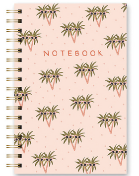 Hard cover Spiral Journal-Palm Trees with Sunglasses