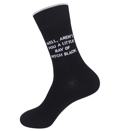 Well, Aren't You A Ray of Pitch Black” Socks - One Size - Jilly's Socks 'n Such