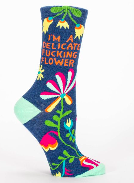 Women’s “Delicate Fucking Flower” Socks - Jilly's Socks 'n Such