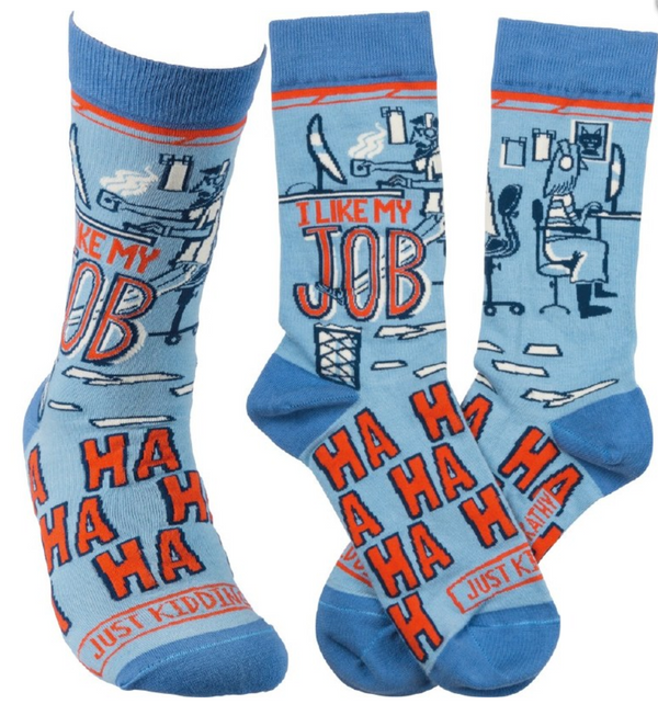 “I Like My Job.. Kidding” Socks - One Size - Jilly's Socks 'n Such