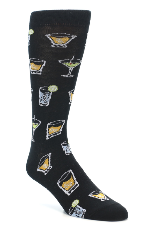 Mens Cocktail (Hey Bartender!) Socks - Jilly's Socks 'n Such