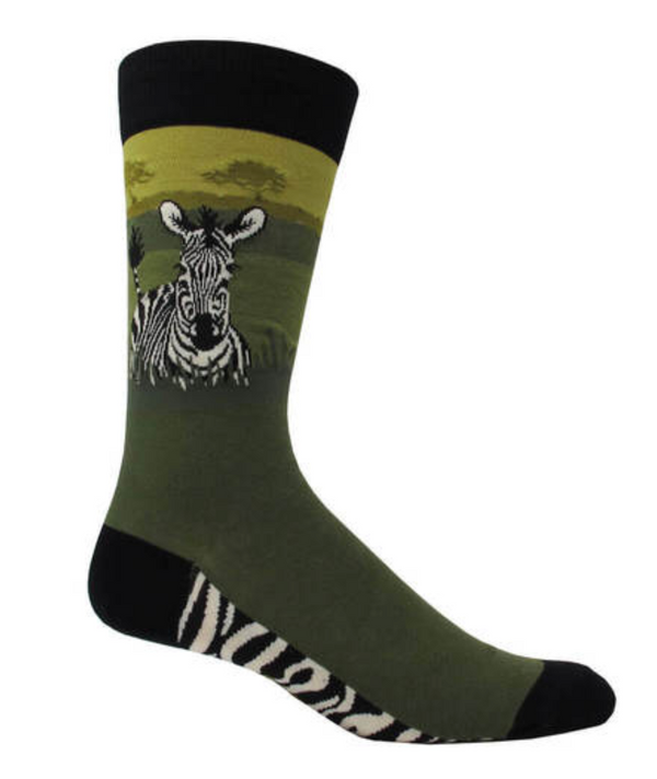 Mens Zebra Socks - Jilly's Socks 'n Such