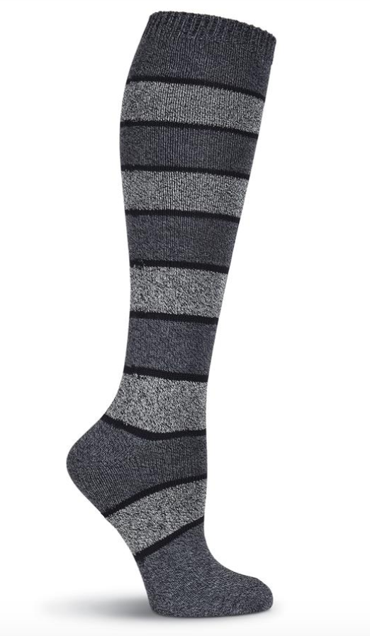 Women’s Grey Stripe Knee Highs Socks - Jilly's Socks 'n Such