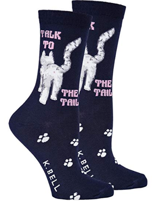 Women’s Talk to the Tail Cat Socks - Jilly's Socks 'n Such