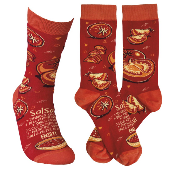 Salsa Recipe Socks - One Size - Jilly's Socks 'n Such