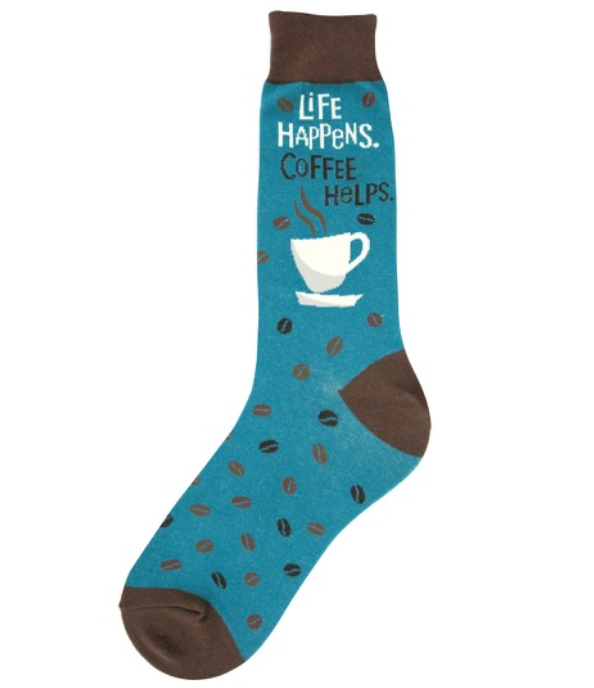 Men’s-Life Happens, Coffee Helps Socks - Jilly's Socks 'n Such