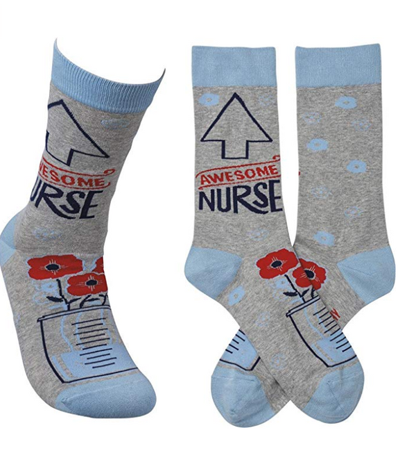 “Awesome Nurse” Socks - One Size - Jilly's Socks 'n Such
