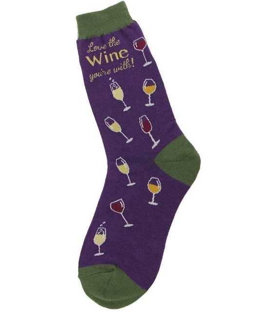 Women’s Wine, Drink up! Socks - Jilly's Socks 'n Such