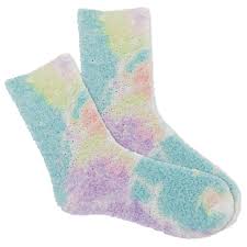 Women's Fuzzy Multi-color Soft and Dreamy Tie Dye Socks