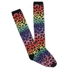 Women’s Rainbow Cheetah Knee High Socks - Jilly's Socks 'n Such
