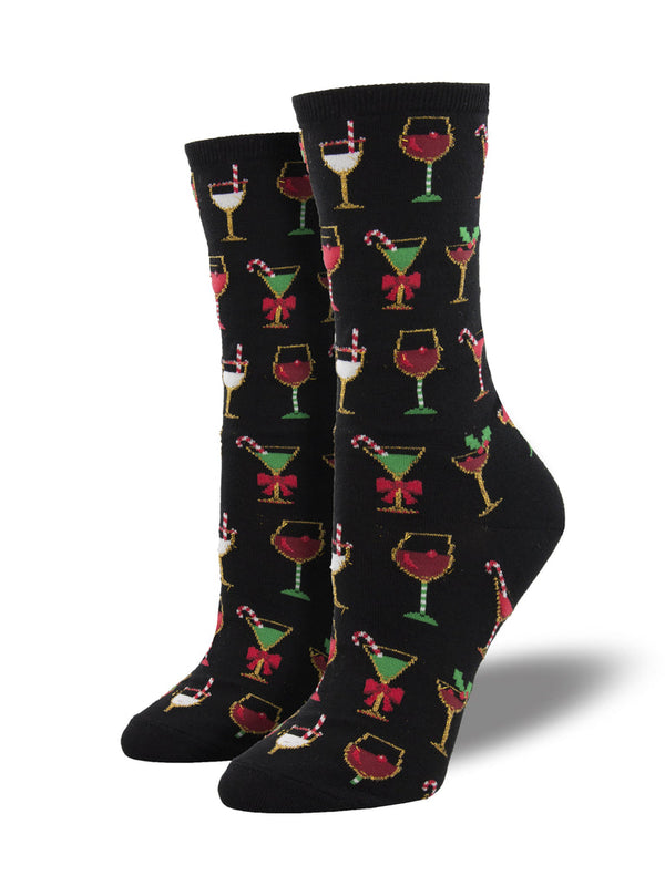 Women's Christmas Cocktail Socks - Jilly's Socks 'n Such