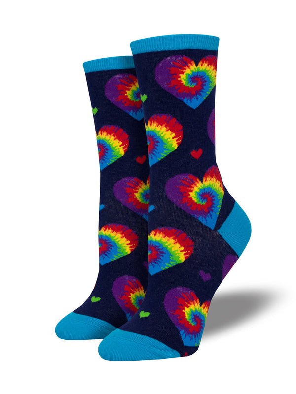 Women's Tie Dye Hearts Socks - Jilly's Socks 'n Such
