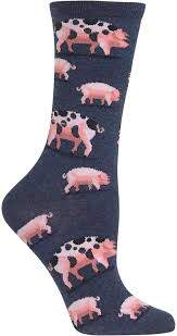 Women's Pig Socks - Navy