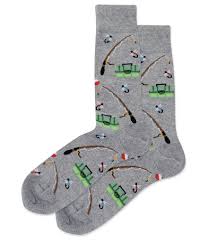 Men’s Grey Fishing Gear Socks - Jilly's Socks 'n Such
